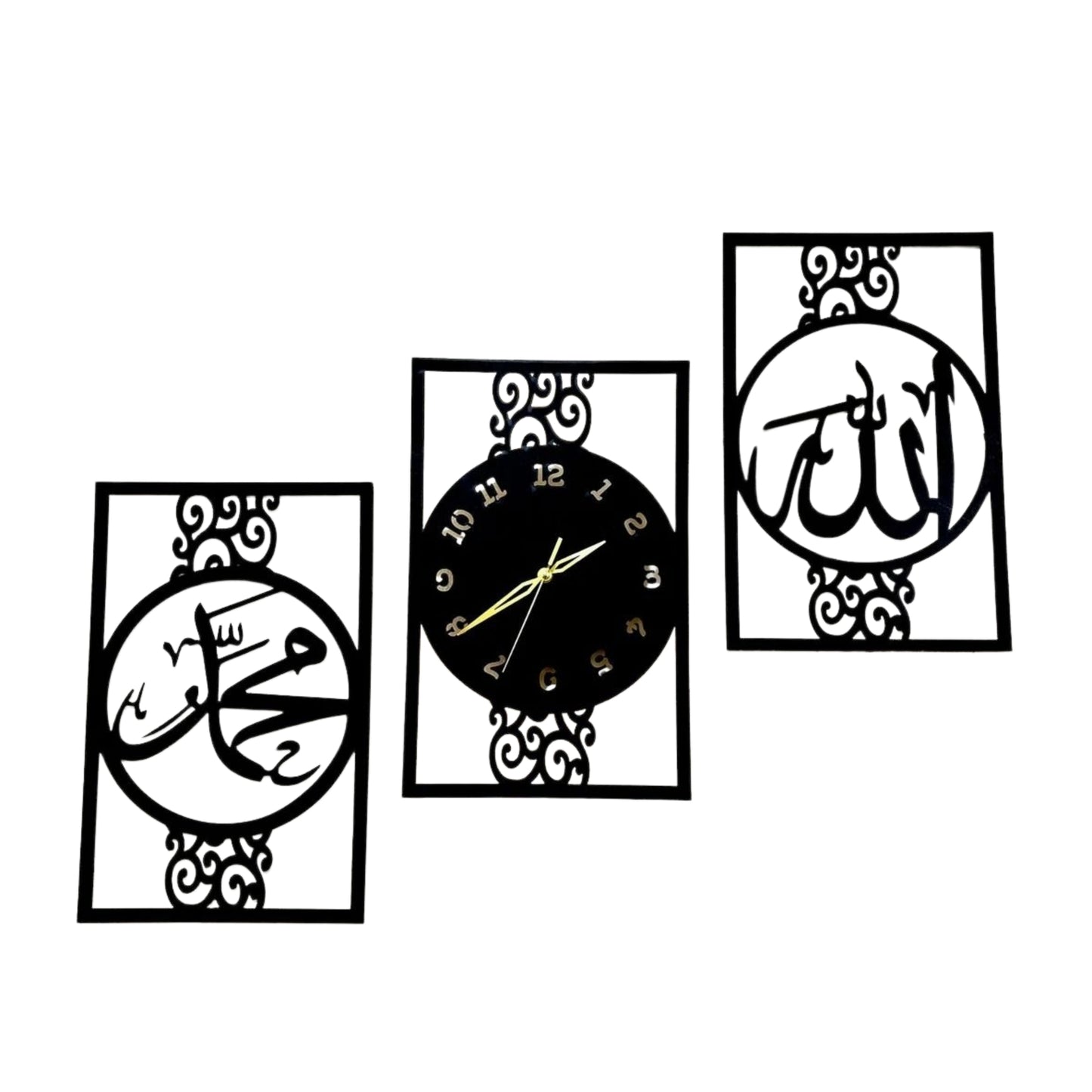 Sacred Time Trio – Islamic Wall Clock Set