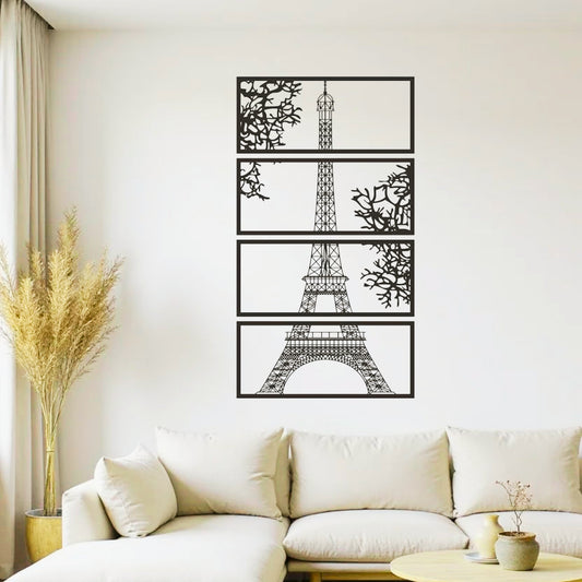 Eiffel Tower Elegance – 4 Piece Wall Art Set